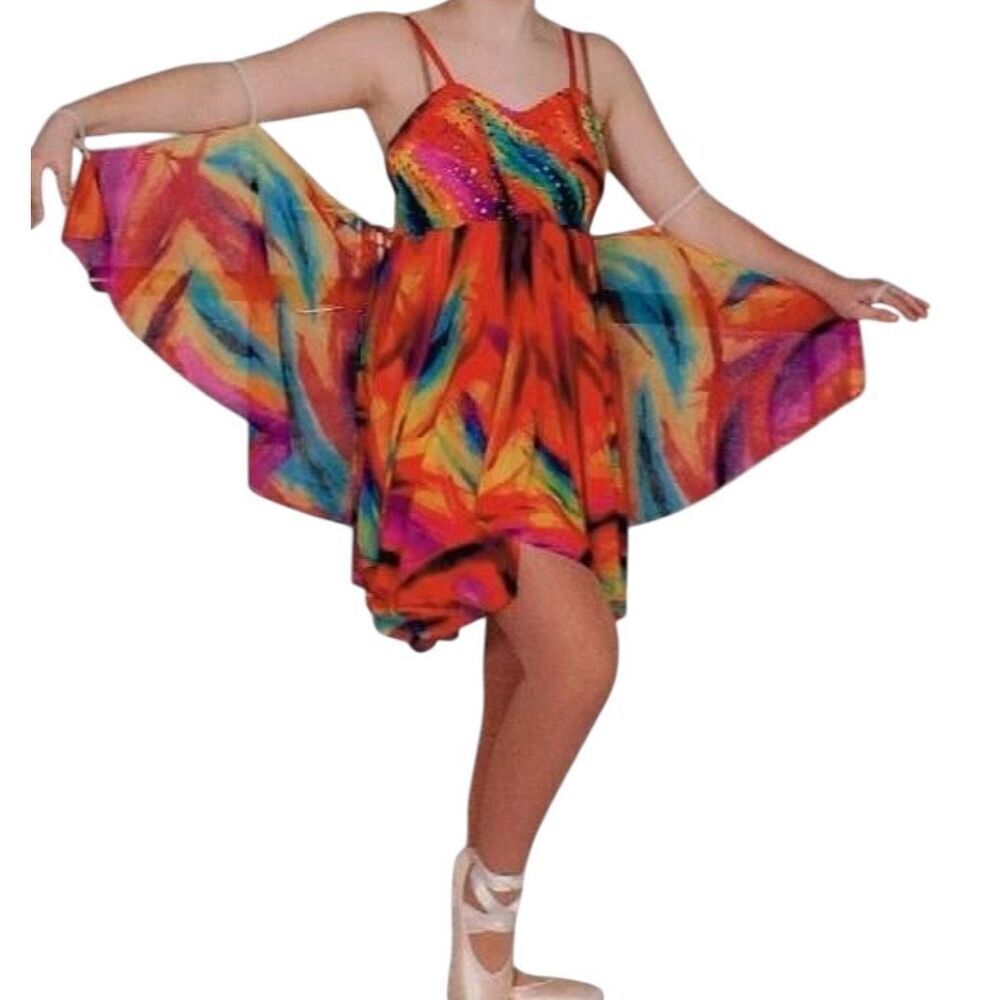 Costume Gallery 16248 Rainbows in the Sky Size large child recital tap dance